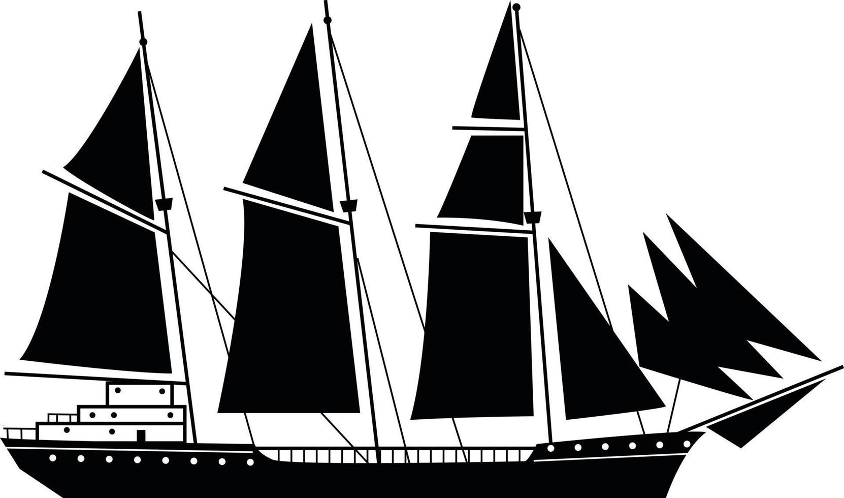 Silhouette von ein Segeln Schiff vektor