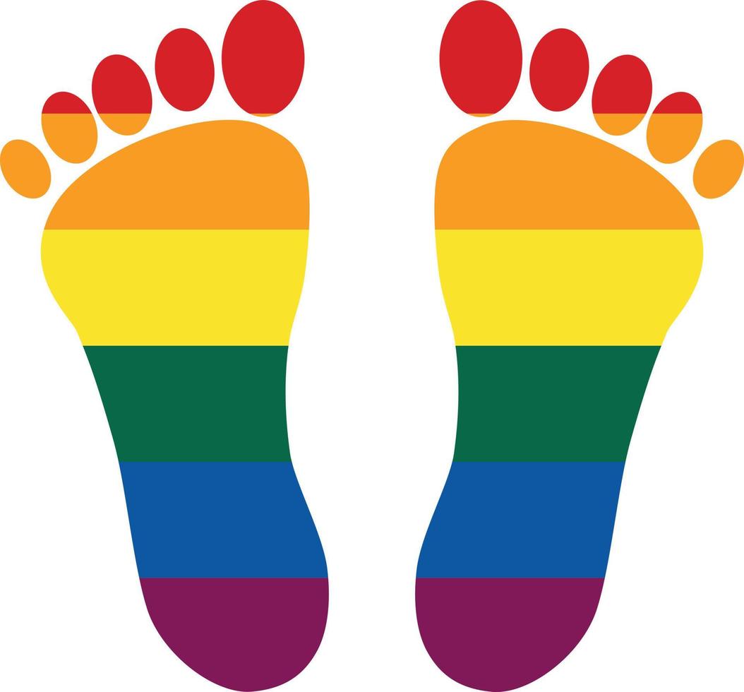 Silhouette von Mensch Füße farbig im lgbt Farben vektor