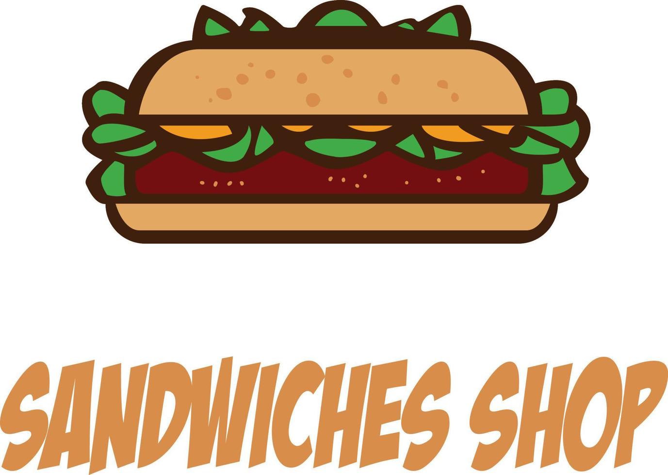 smörgåsar affär snabb mat logotyp vektor fil