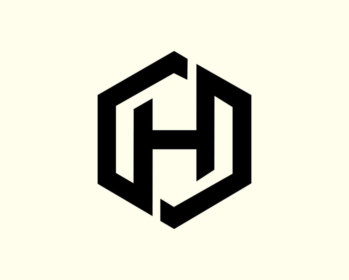 h Brief Logo, h Kreis schwarz und Weiß Monogramm Logo vektor