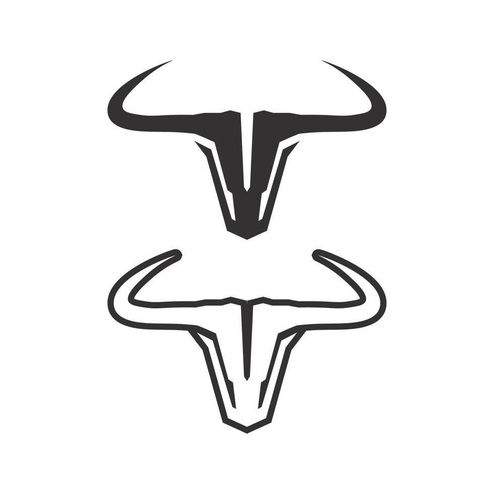 tjur horn ko och buffel logotyp och symbol mall ikoner app vektor