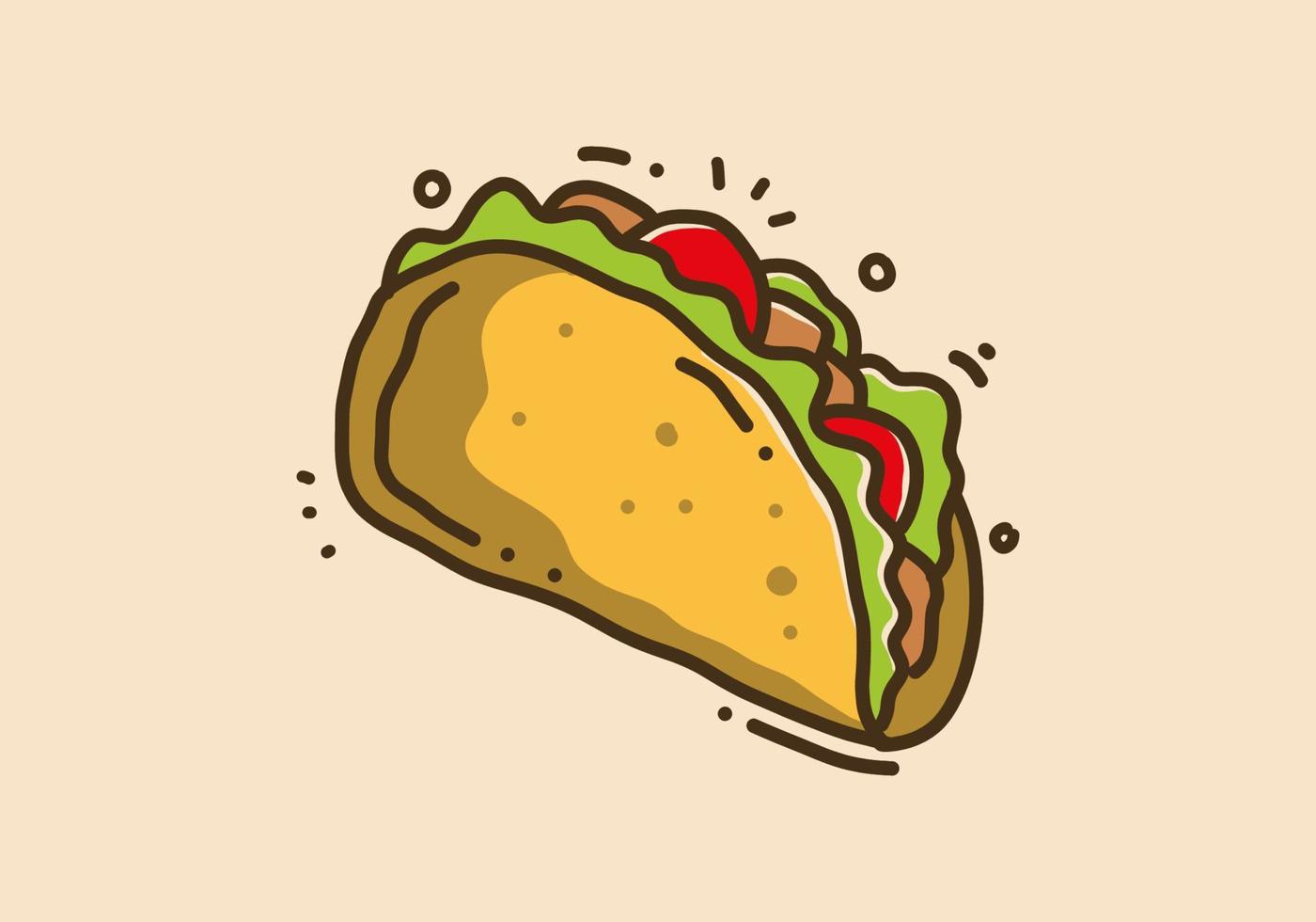 Hand Zeichnung Design von Mexikaner Essen Tacos vektor