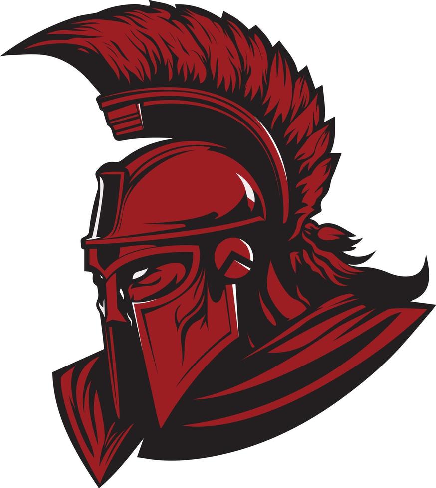 röd spartansk logotyp vektor