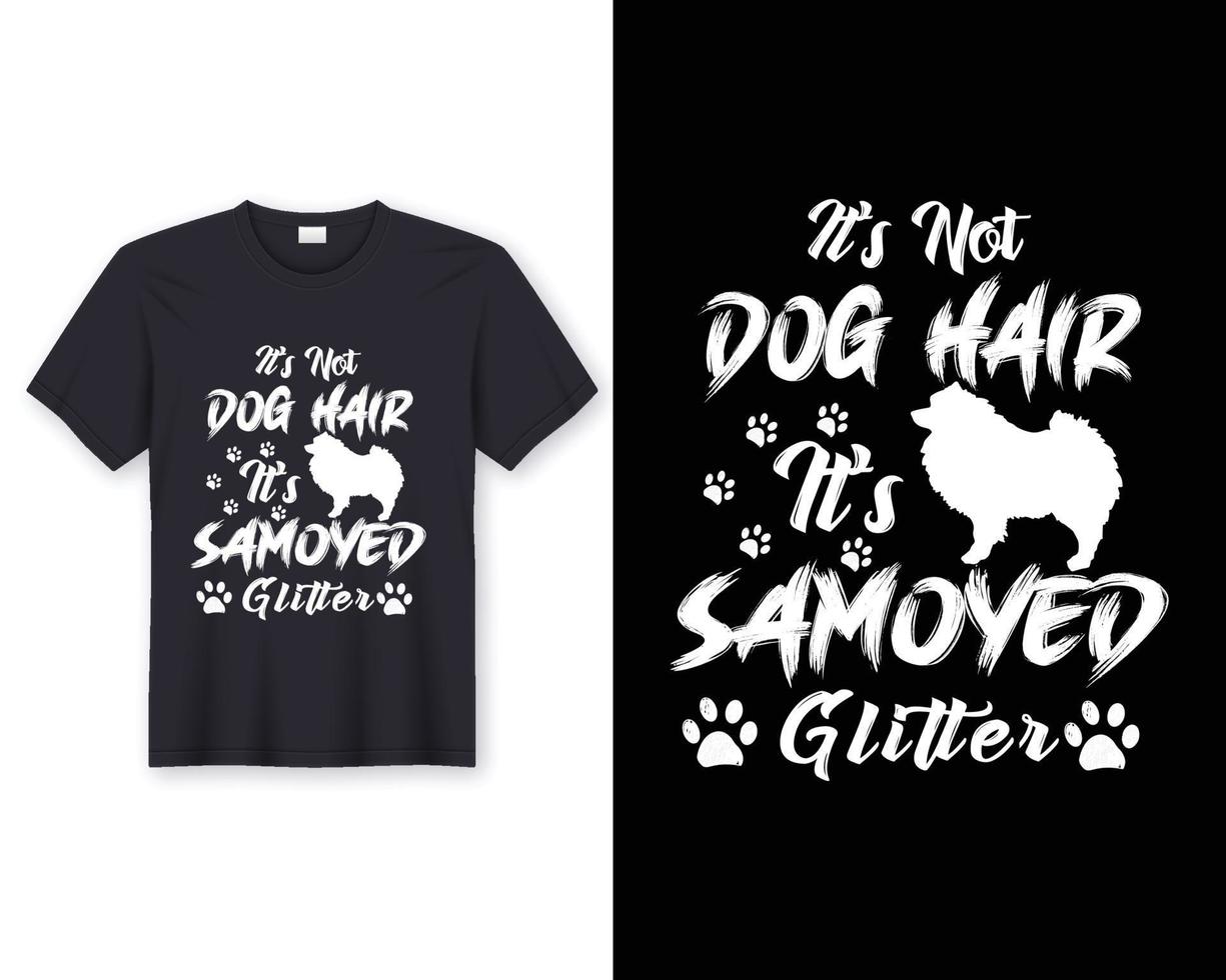 samojed hund typografi årgång vektor illustration flagga design mall