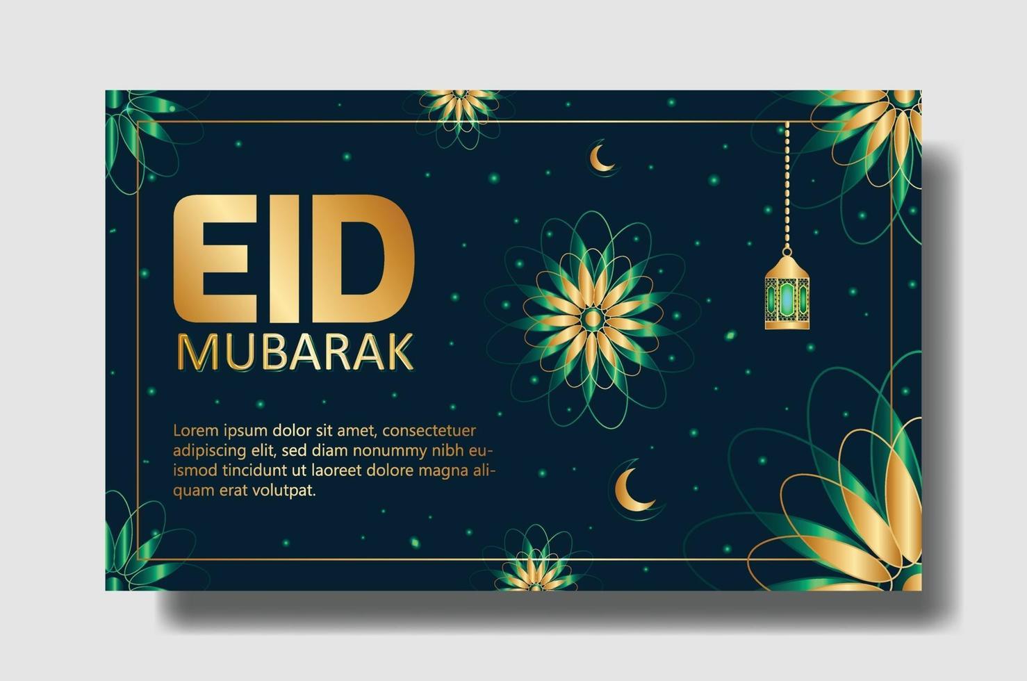 eid mubarak kort eller banner design. redigerbar bakgrundsmall vektor