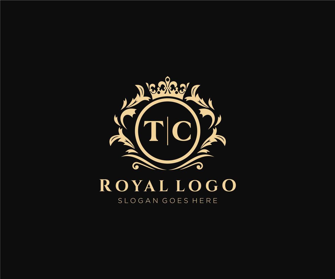 Initiale tc Brief luxuriös Marke Logo Vorlage, zum Restaurant, Königtum, Boutique, Cafe, Hotel, heraldisch, Schmuck, Mode und andere Vektor Illustration.