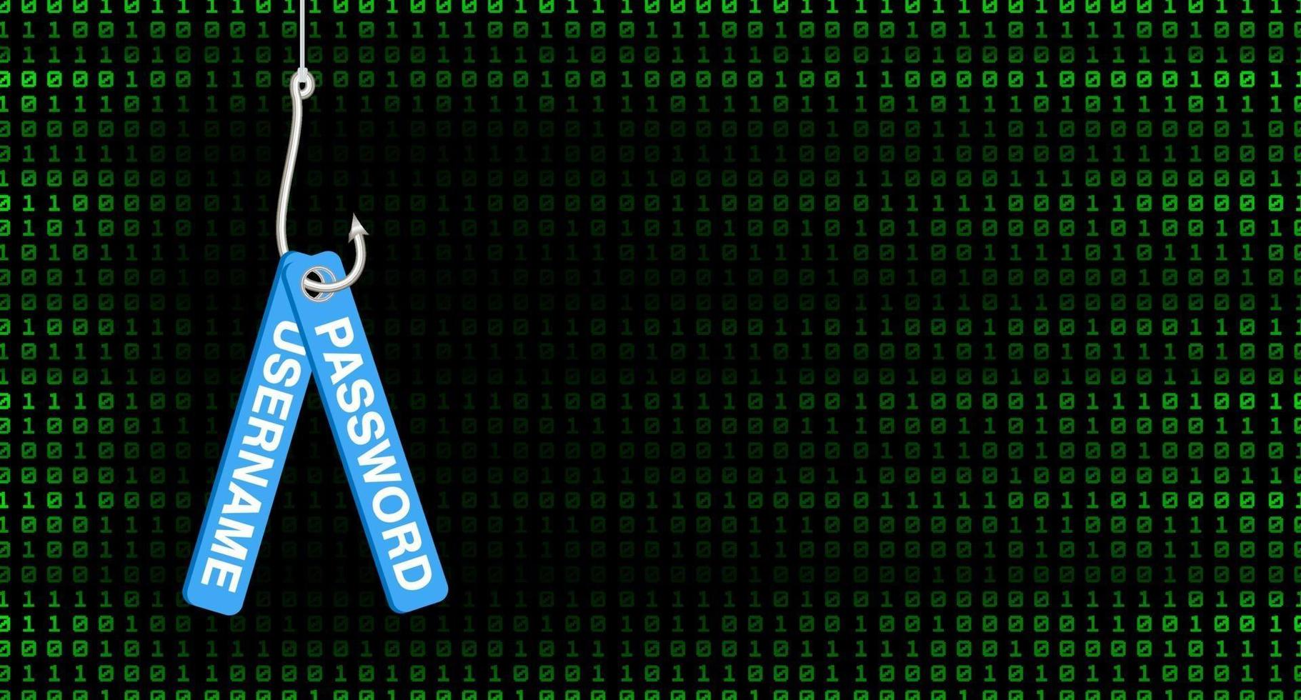 Angelhaken Phishing Hack Benutzername und Passwort vektor