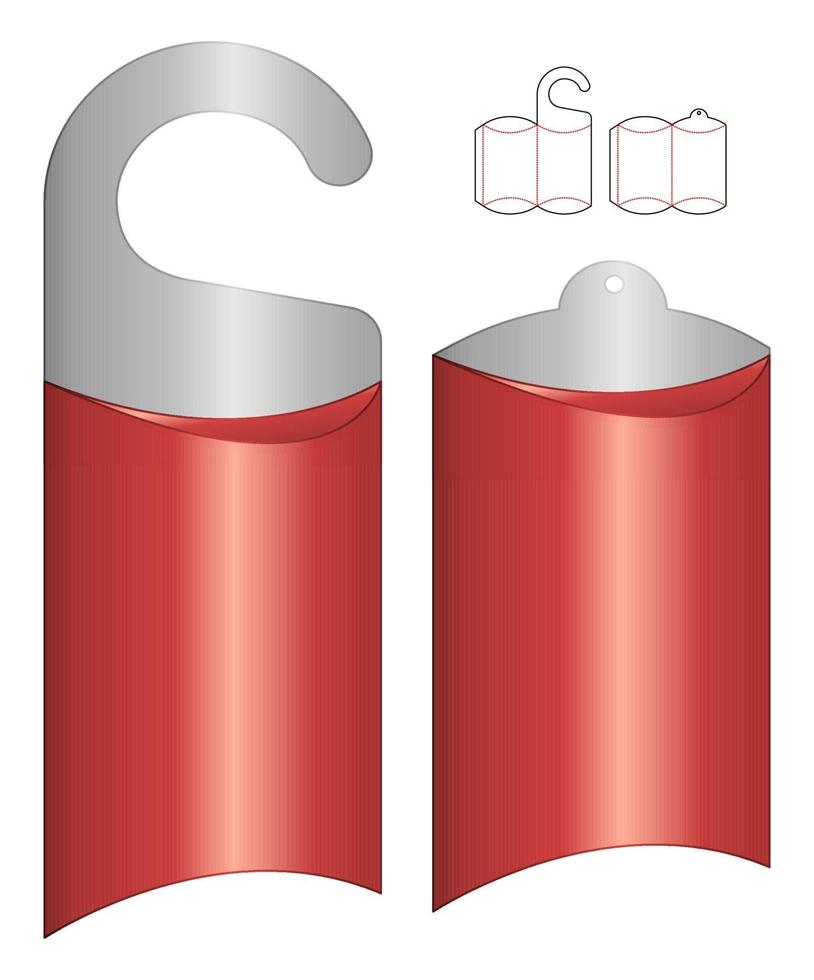 Box Verpackung gestanzte Vorlage Design. 3D-Modell vektor