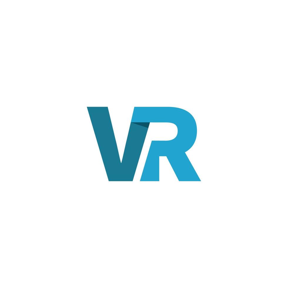 v r virtuell 3d font modern teknologi logotyp virtuell verklighet vektor