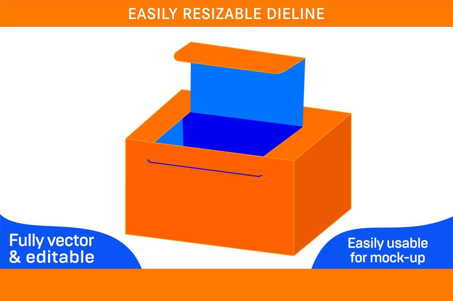 angepasst Design Box Dieline Vorlage und 3d Vektor Datei 3d Box