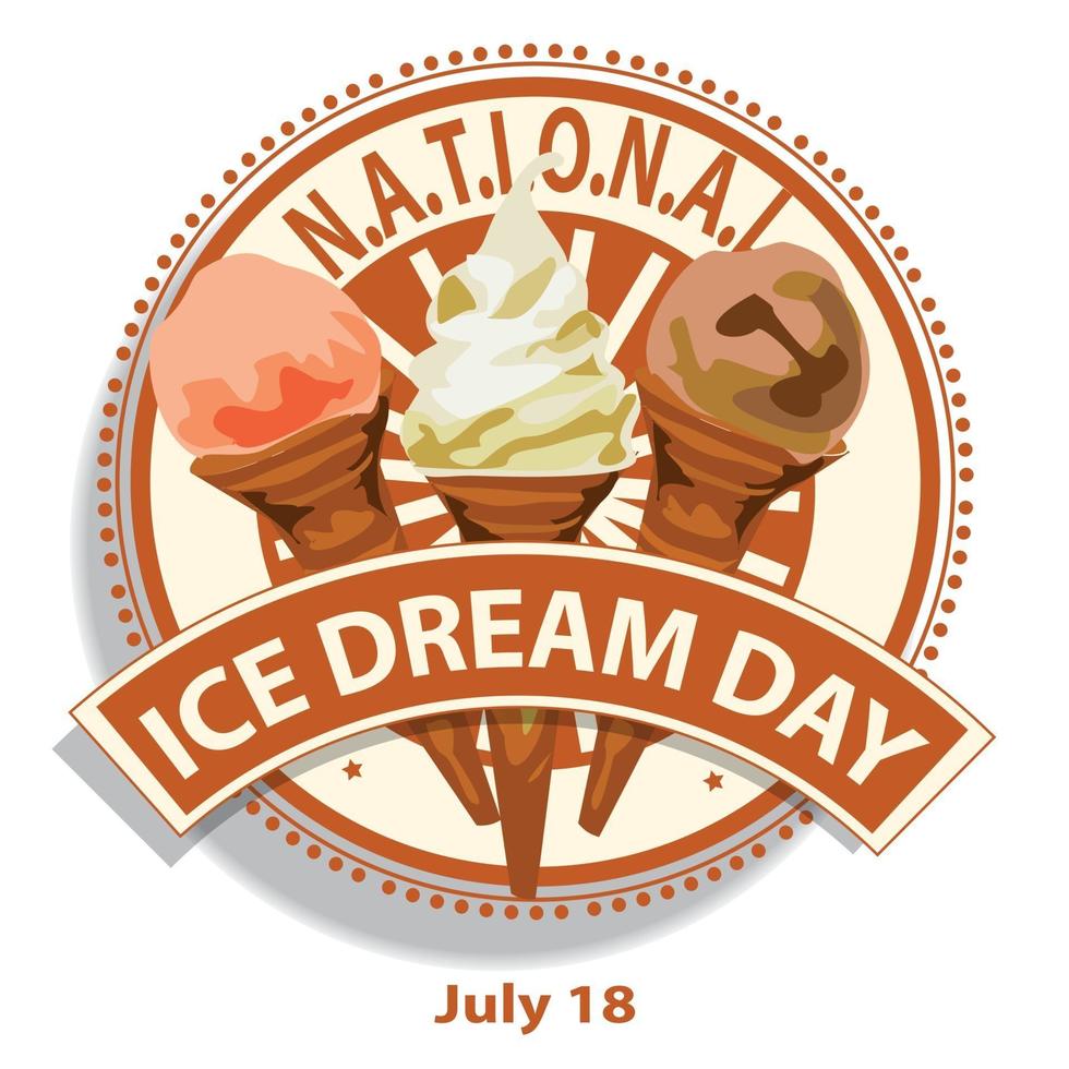National Ice Cream Day Zeichen vektor