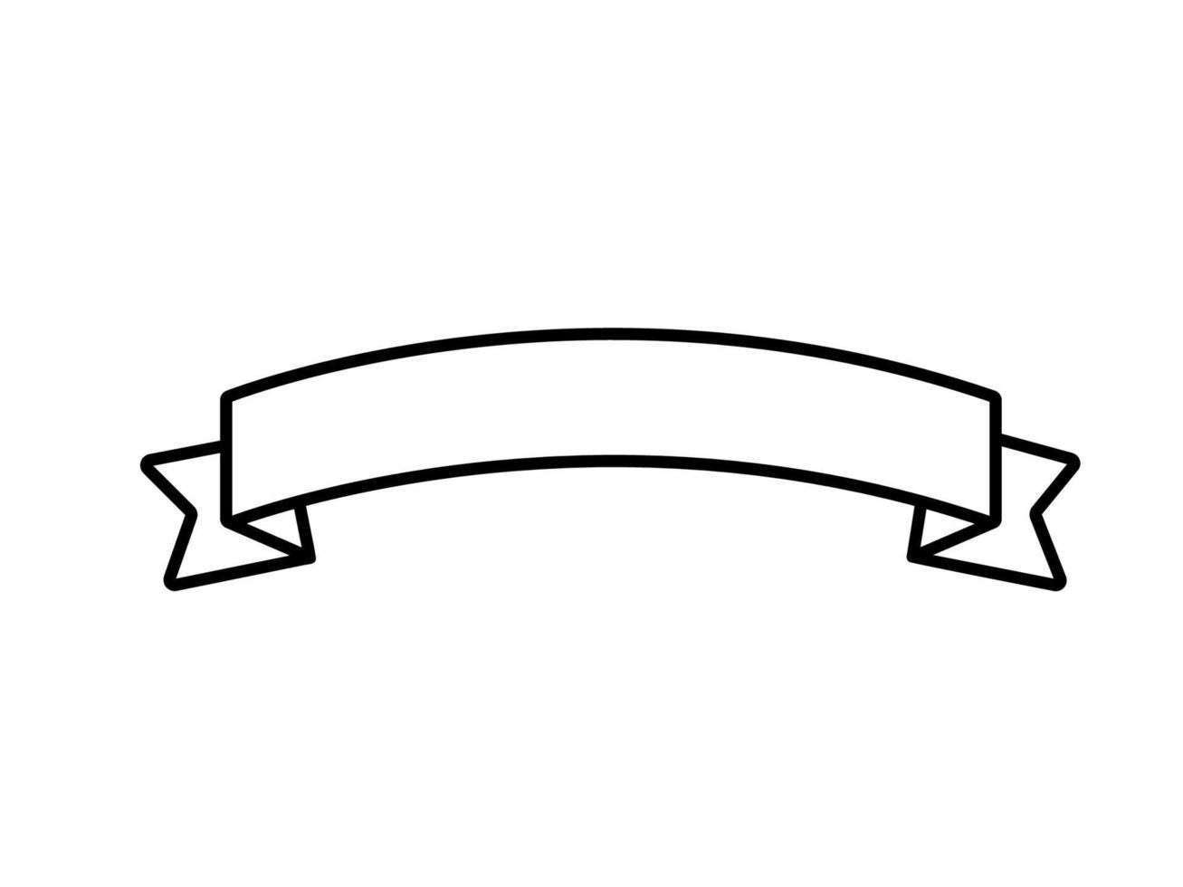 Band Symbol, Bogen Banner. Vektor Gliederung leeren Banner isoliert auf Weiß Hintergrund