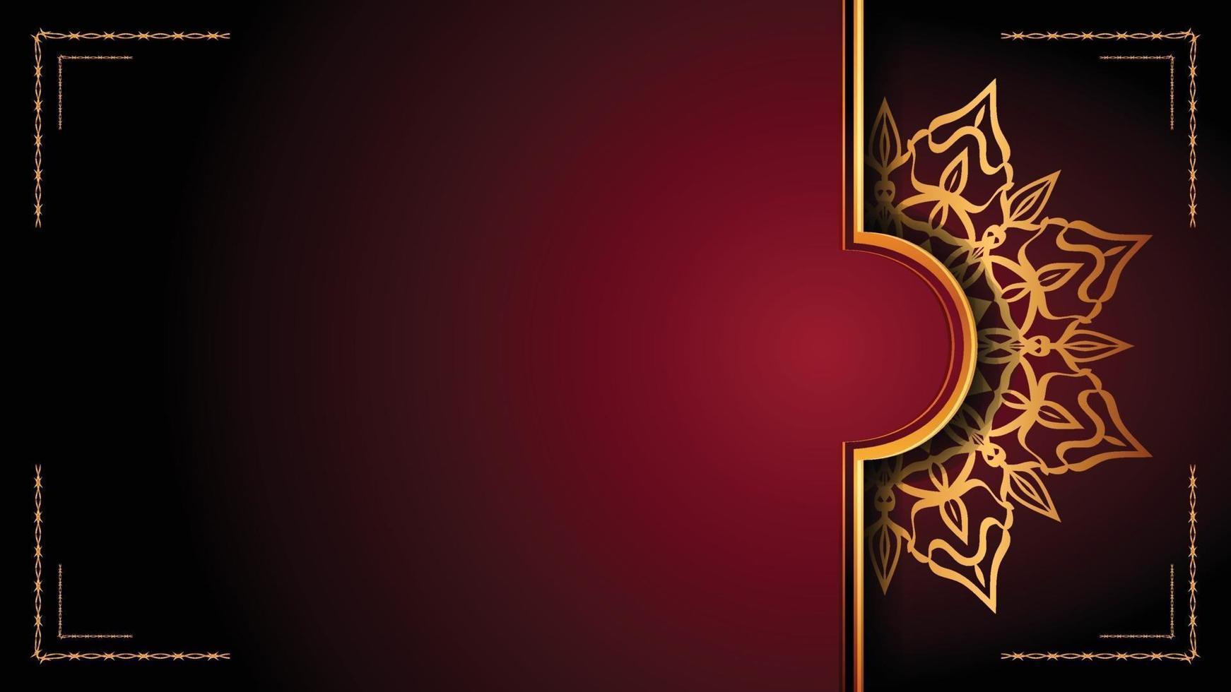 Luxus-Mandala-Zierhintergrunddesign mit goldenem Arabeskenmusterstil. dekorative Mandala-Verzierung für Druck, Broschüre, Banner, Umschlag, Plakat, Einladungskarte. vektor