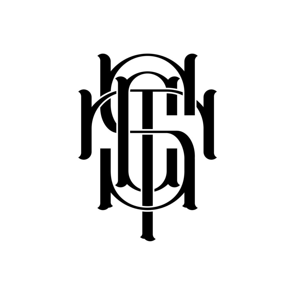 klassisk cts brev monogram logotyp för traditionell och tidlös märken vektor