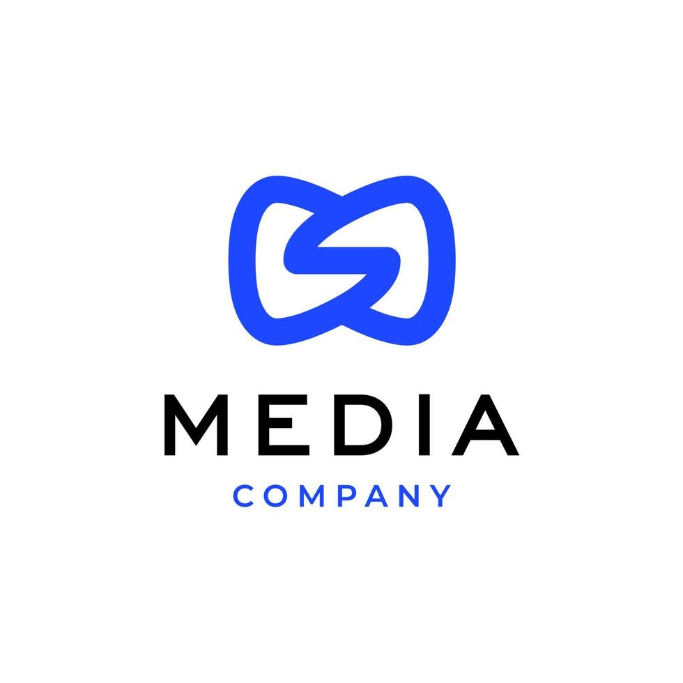stilvoll Brief s Medien abspielen Logo zum Musik- und Video Streaming Marken vektor