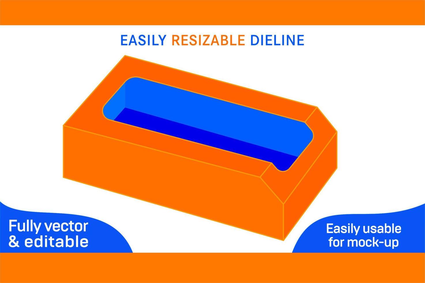 Fase Box zum Spielzeug Dieline Vorlage und 3d Box Design 3d Box vektor