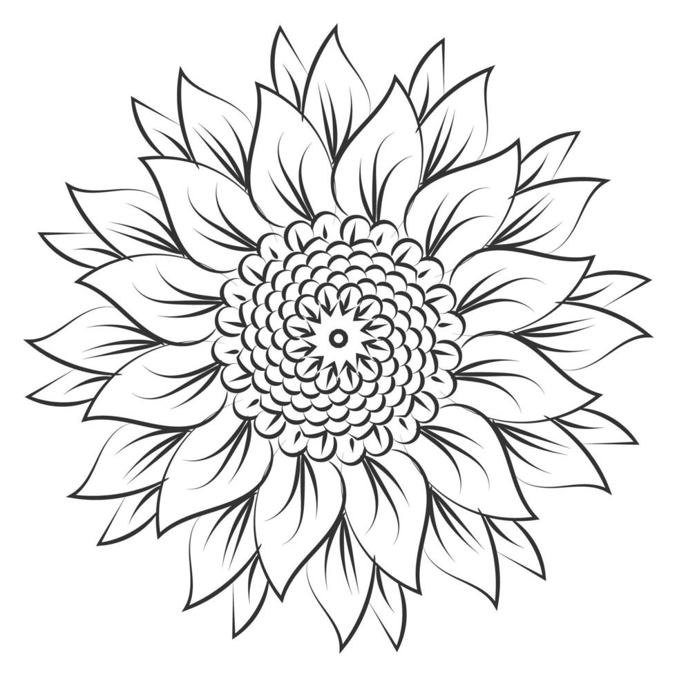 Mandala-Kunstdesign im Kreis. einfaches Mandala-Design Blumen-Mandala-Kunst Schöne Mandala-Grafik vektor