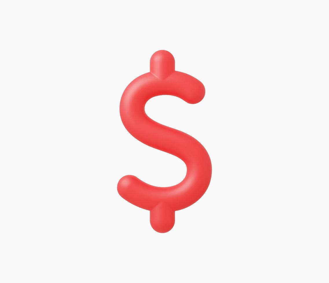 3d realistisch Dollar Symbol Vektor Illustration