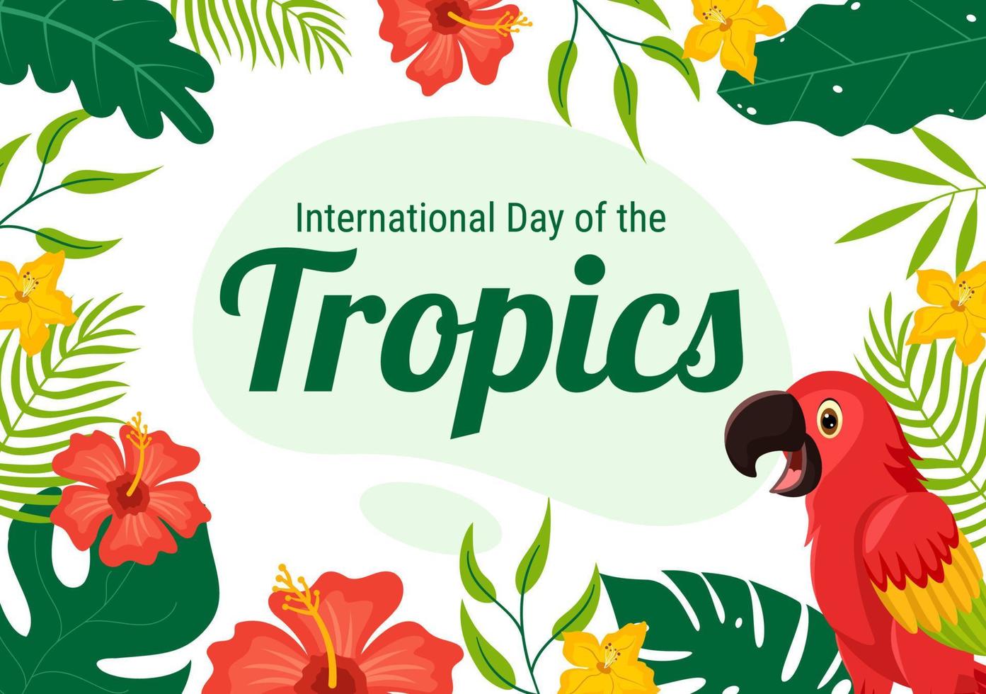 International Tag von das tropisch Vektor Illustration auf 29 Juni mit Tier, Gras und Blume Pflanzen zu erhalten im eben Karikatur Hand gezeichnet Vorlagen