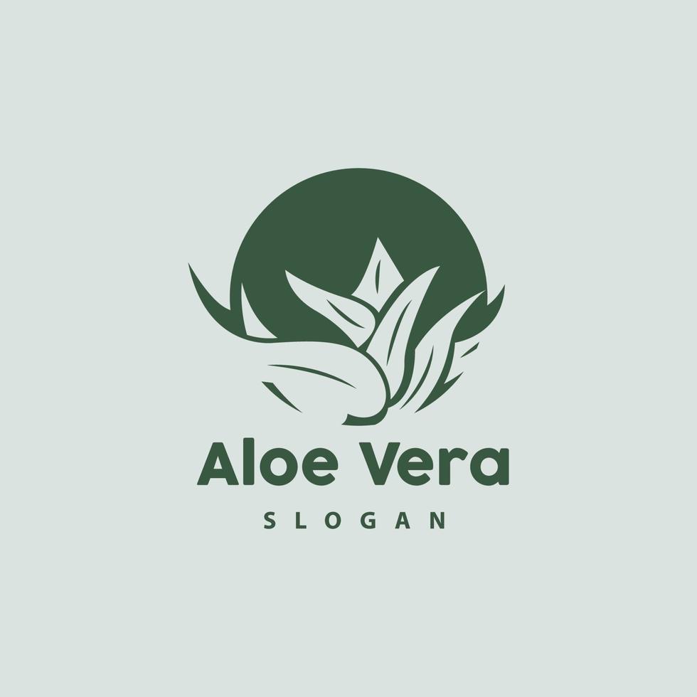 Aloe vera Logo, Kräuter- Pflanze Vektor, Illustration Symbol Symbol einfach Design vektor