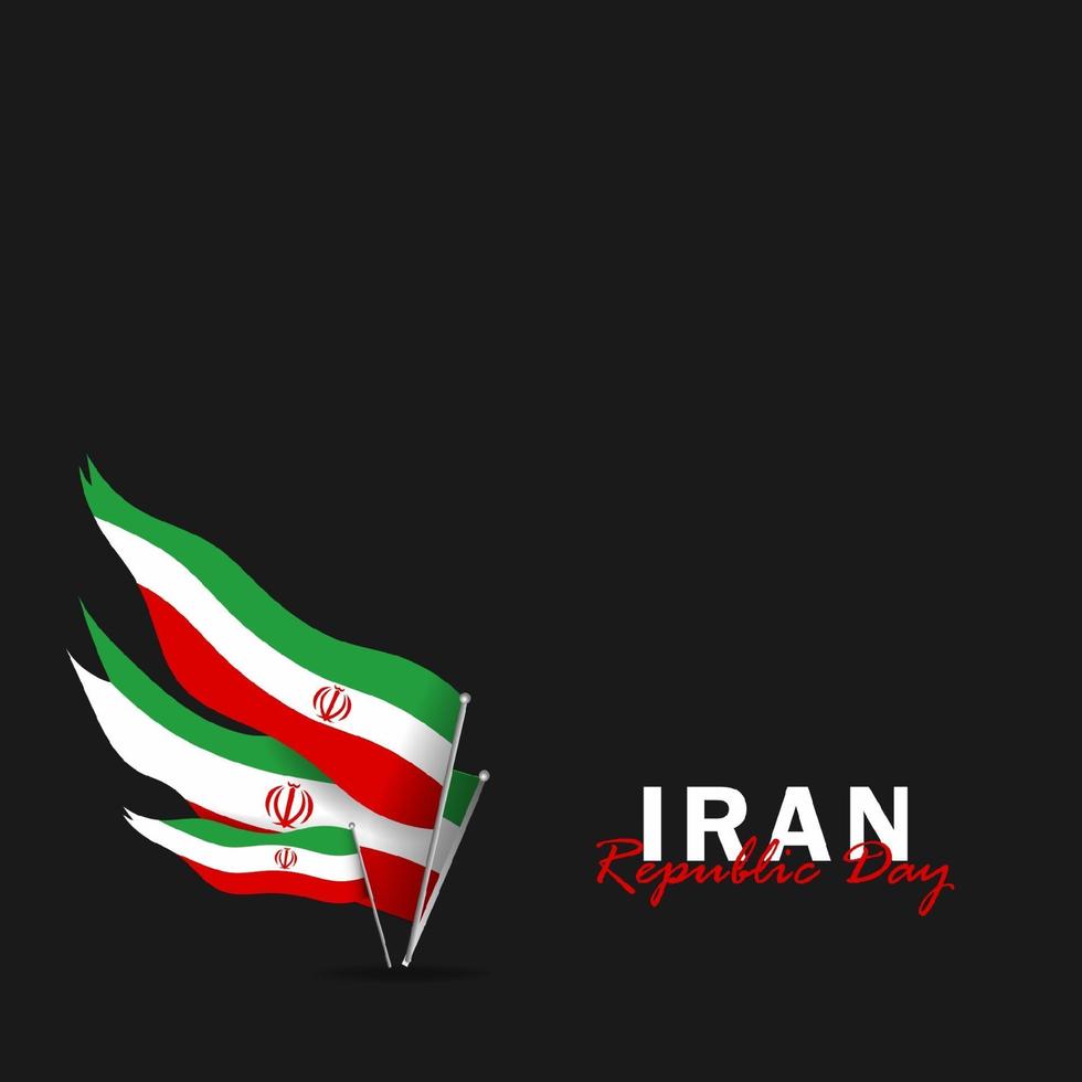 vektor av republikens dag med iranska flaggor. firandet av iranska republikens dag.