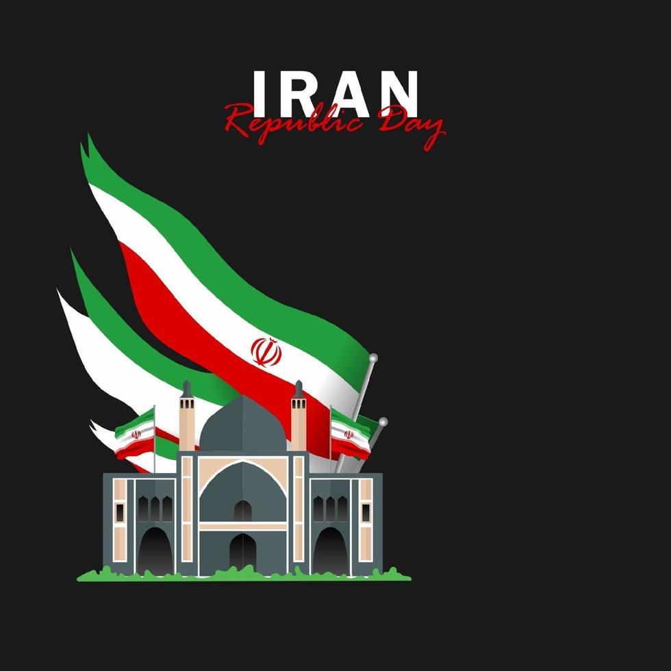 vektor av republikens dag med iranska flaggor. firandet av iranska republikens dag.