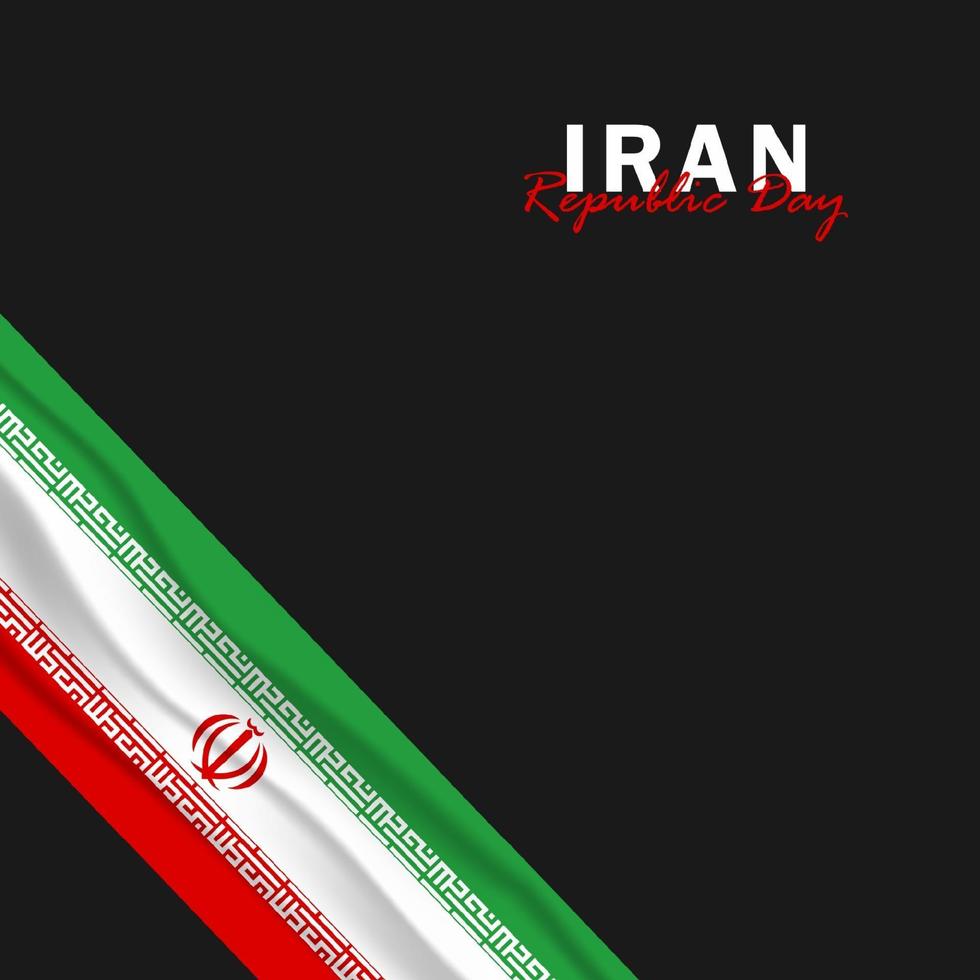 Vektor des Tages der Republik mit iranischen Flaggen. Feier des Tages der Iranischen Republik.