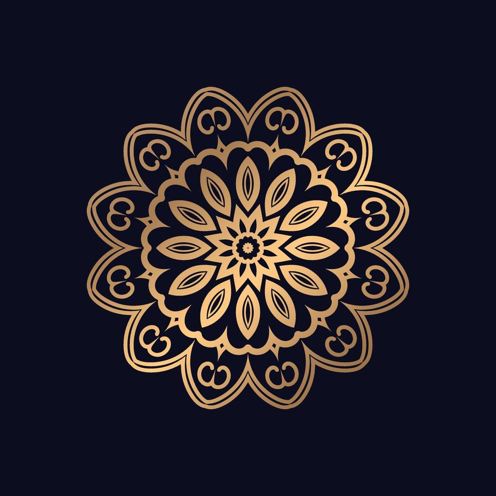 Blumen- Mandala Muster Vektor Logosymbol Illustration