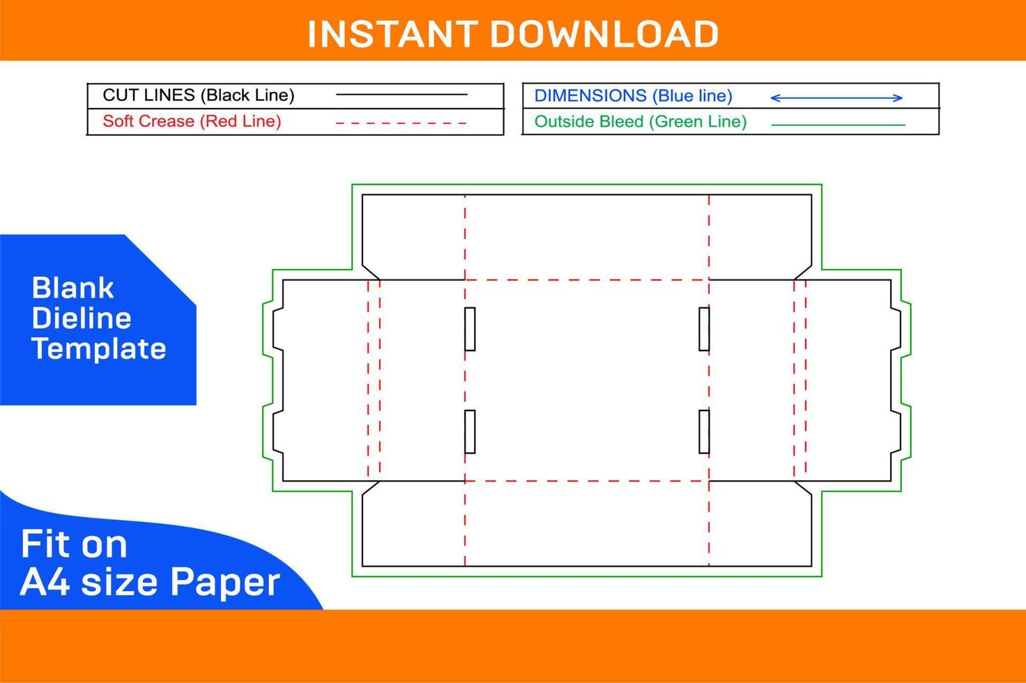 gewellt Karton Tablett Box Dieline Vorlage und 3d Box Design machen Datei leer Dieline Vorlage vektor