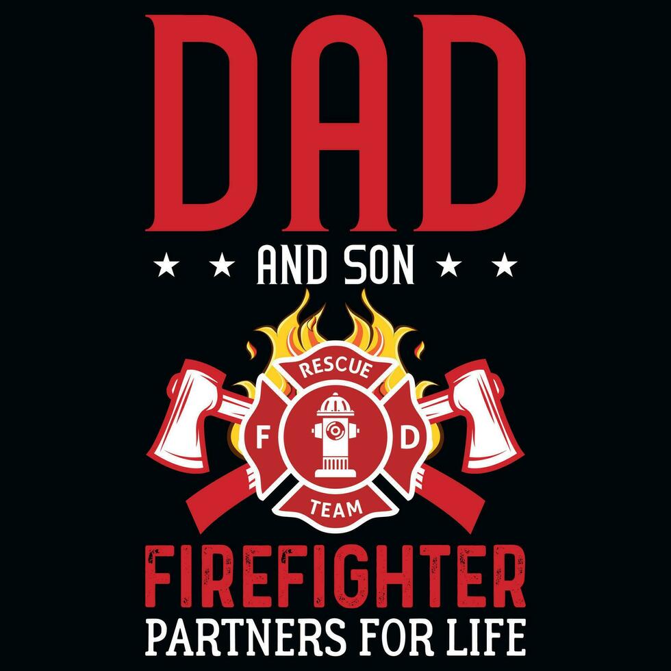 Feuerwehrmann Papa T-Shirt Design vektor