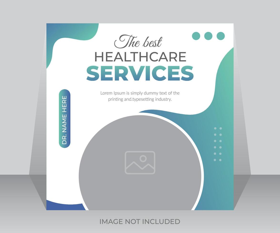 kreativ medicinsk sjukvård service social media posta mall design. klinik eller sjukhus digital marknadsföring squre affisch för webb baner design mall. vektor