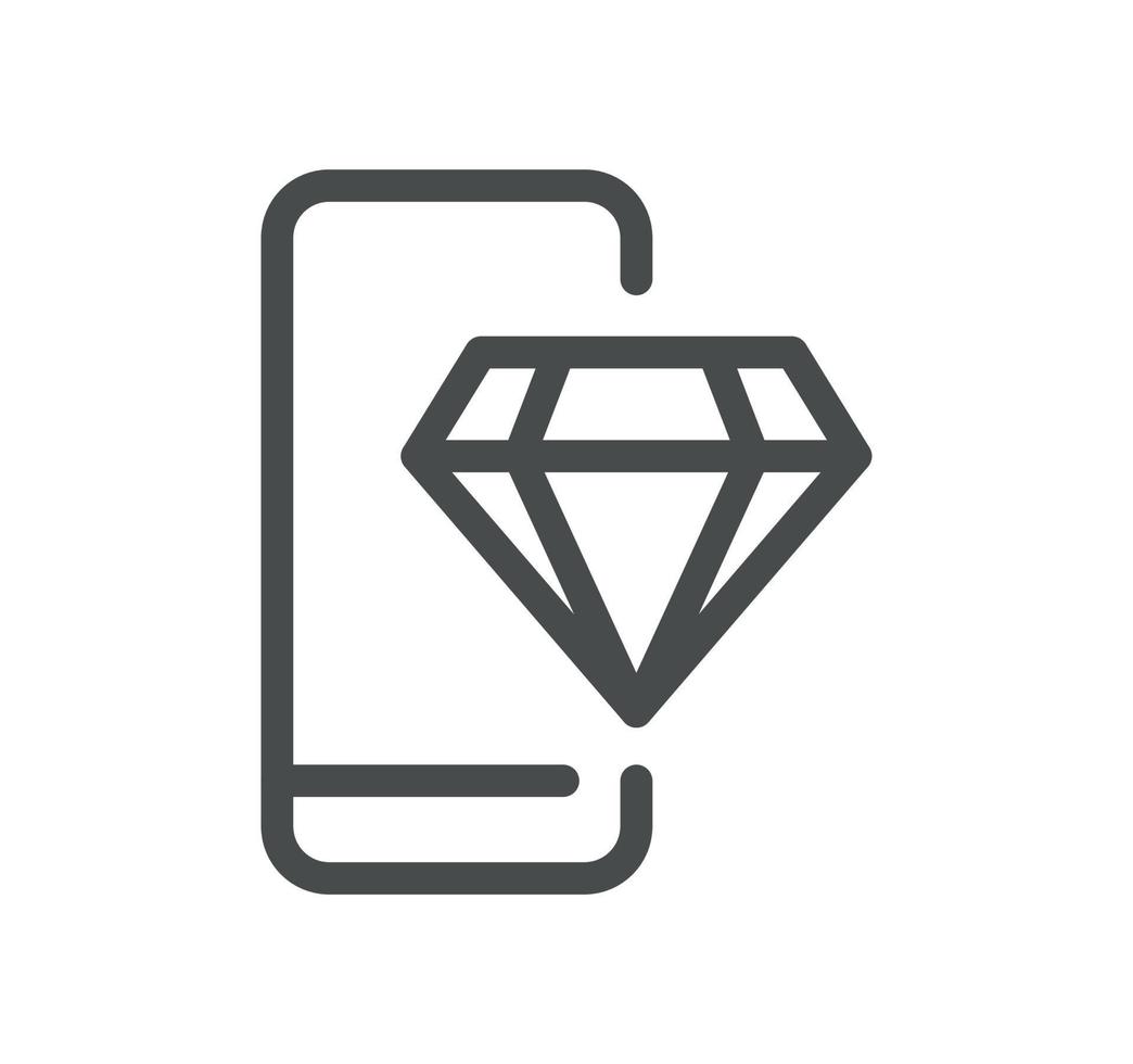 Diamant verbunden Symbol Gliederung und linear Vektor. vektor