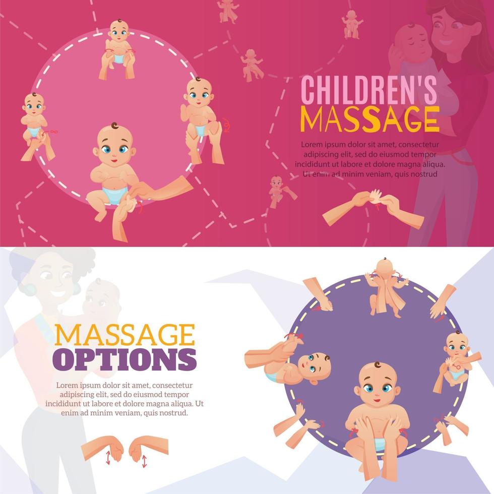 Babymassagefahnen setzen Vektorillustration vektor