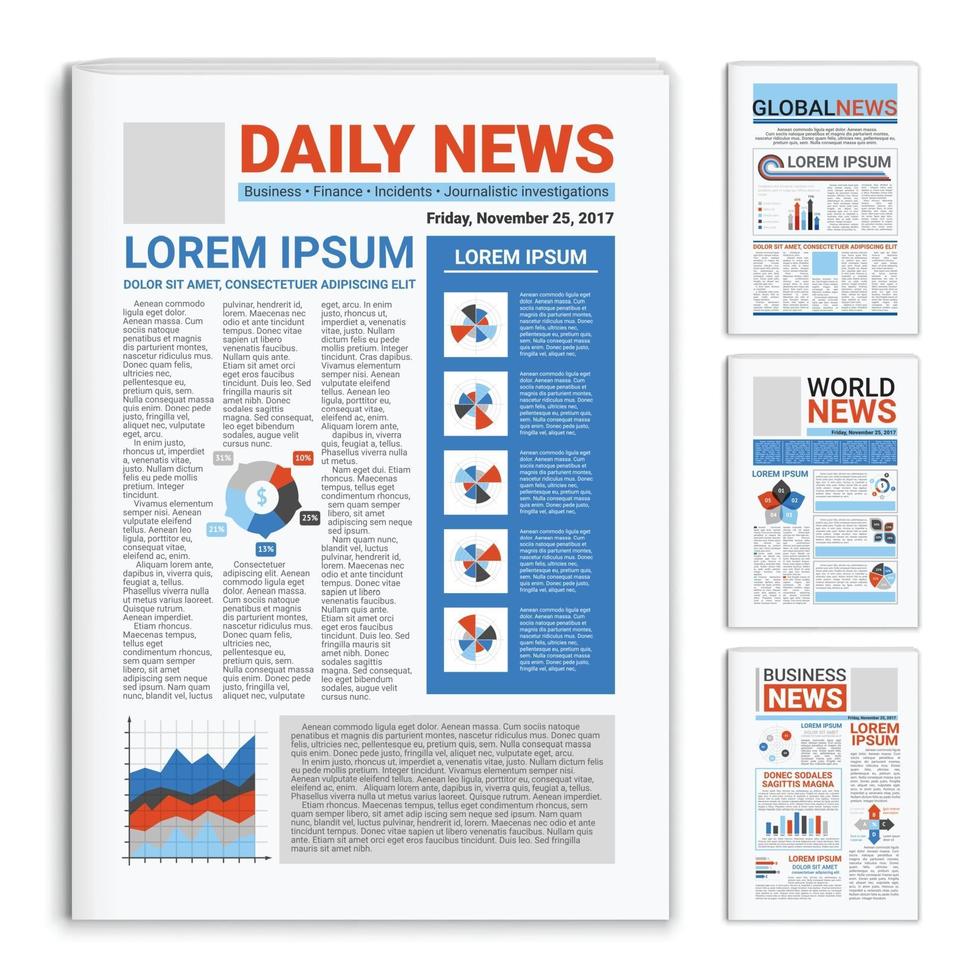 realistiska mockup tidningar som vektorillustration vektor