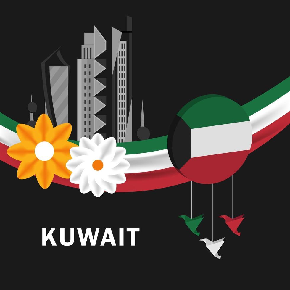 Feier des Kuwait Nationalfeiertags vektor