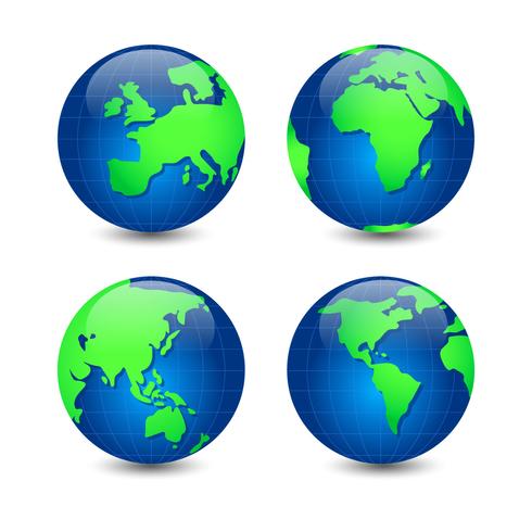 Vector Set of Globe Earth