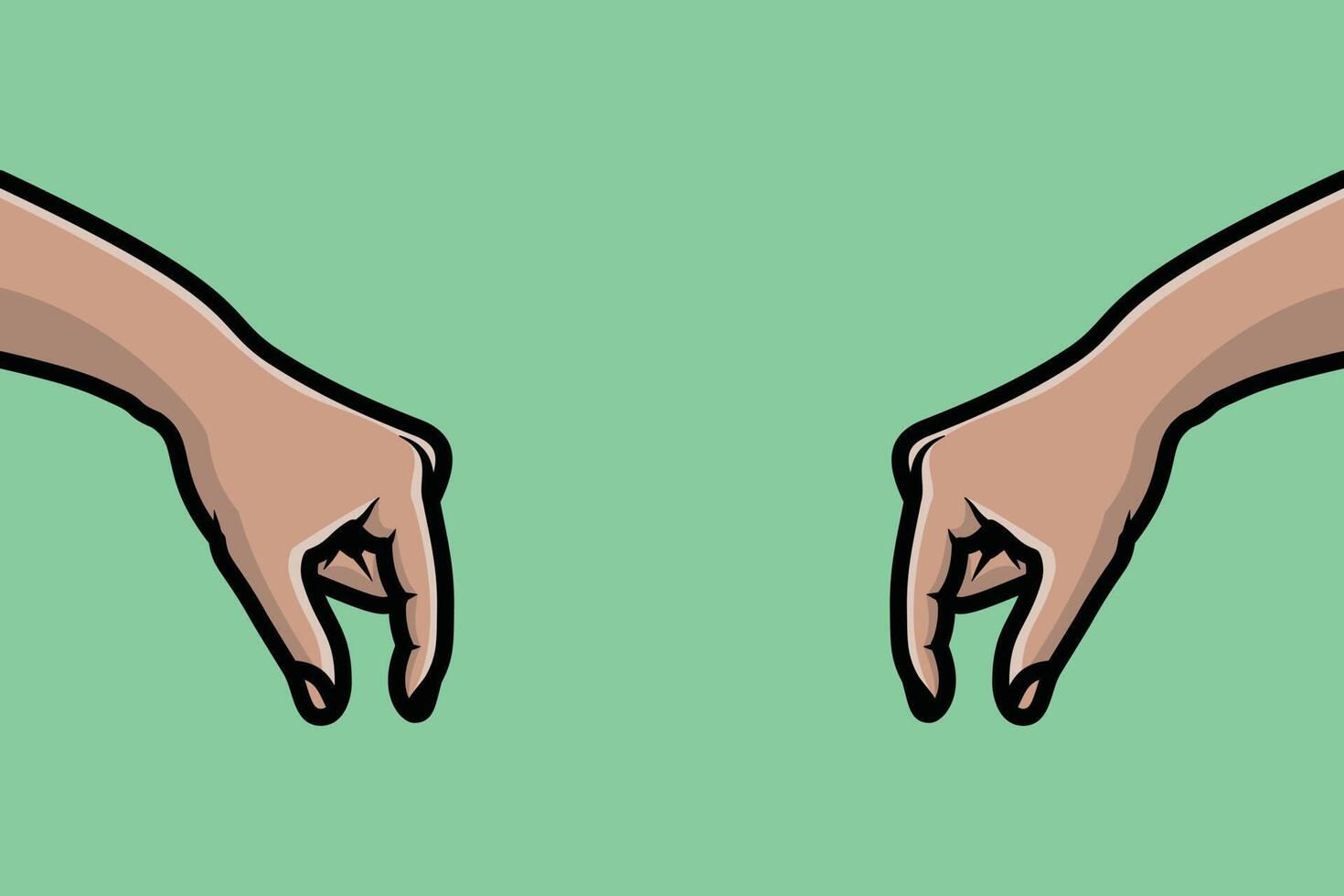 Menschen Hände mit verschiedene Gesten Vektor Illustration. Menschen Objekte Symbol Konzept. zwei Hände geben etwas Zeichen Vektor Design. anders Zeichen und Emotionen, Hände vertreten.