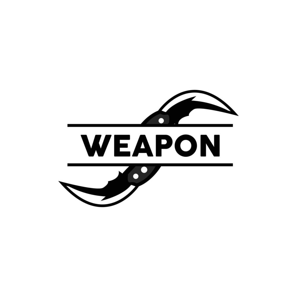 vapen logotyp, traditionell vapen karambit vektor, ninja stridande verktyg enkel design, symbol ikon, illustration vektor