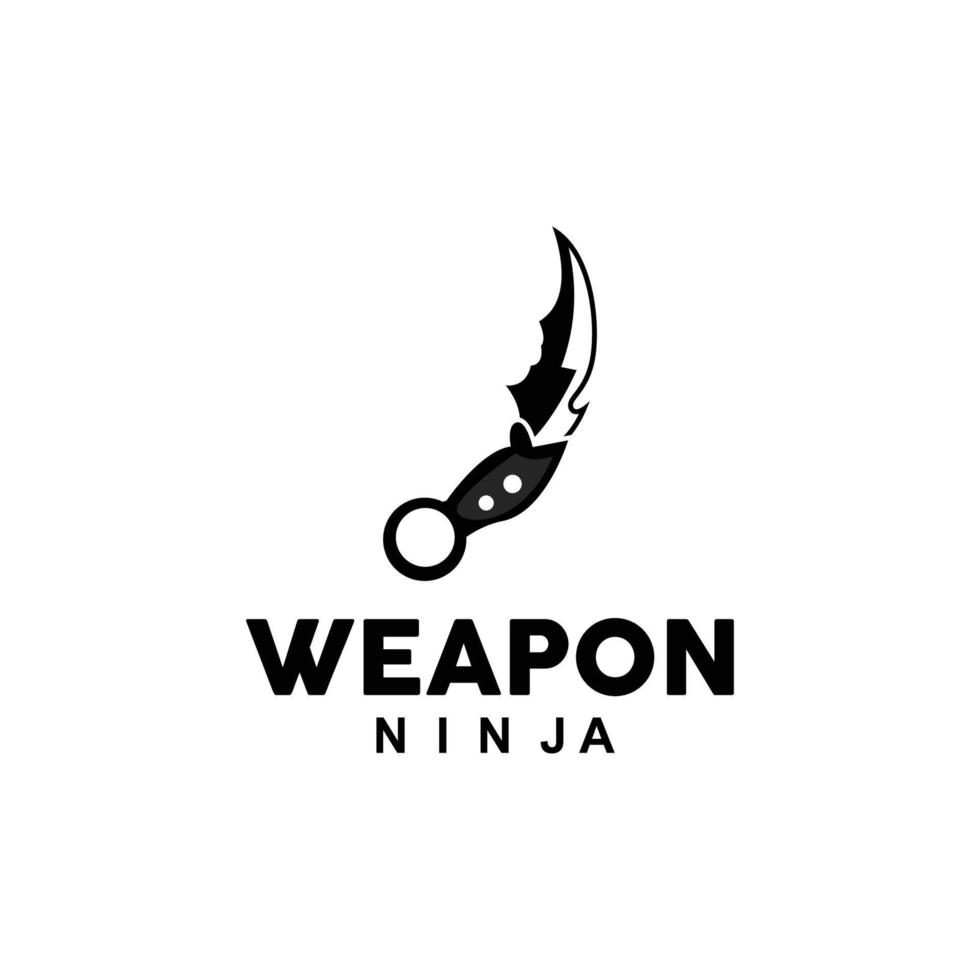vapen logotyp, traditionell vapen karambit vektor, ninja stridande verktyg enkel design, symbol ikon, illustration vektor