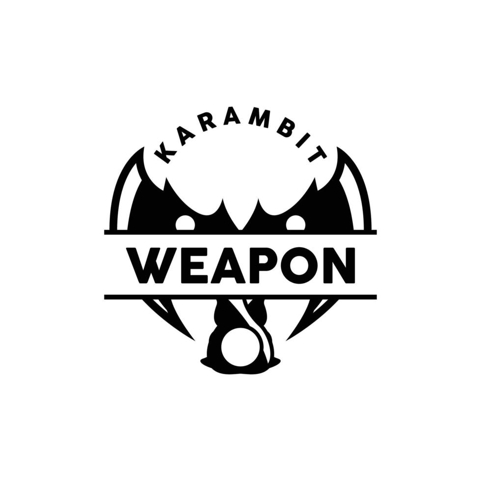 vapen logotyp, traditionell vapen karambit vektor, ninja stridande verktyg enkel design, symbol ikon, illustration vektor