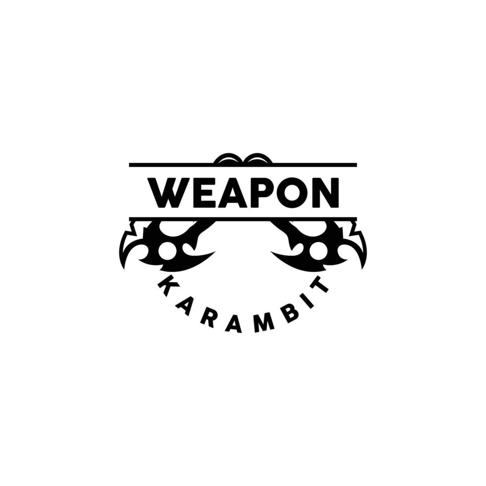 vapen logotyp, traditionell vapen karambit vektor, ninja stridande verktyg enkel design, symbol ikon, illustration vektor