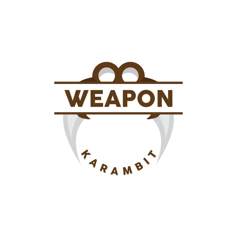 vapen logotyp, traditionell vapen karambit vektor, ninja stridande verktyg enkel design, symbol ikon, illustration vektor