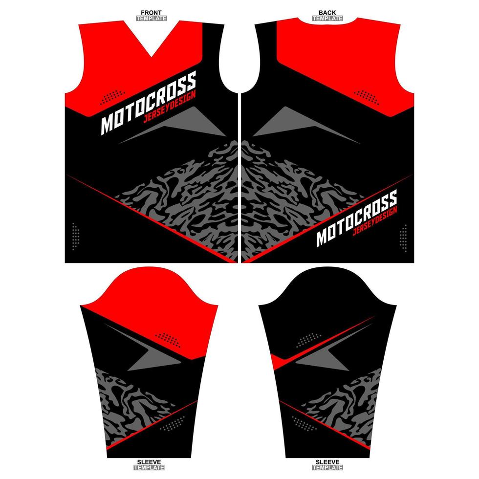 druckfertig Sublimation Moto-Cross lange Ärmel Jersey Design vektor