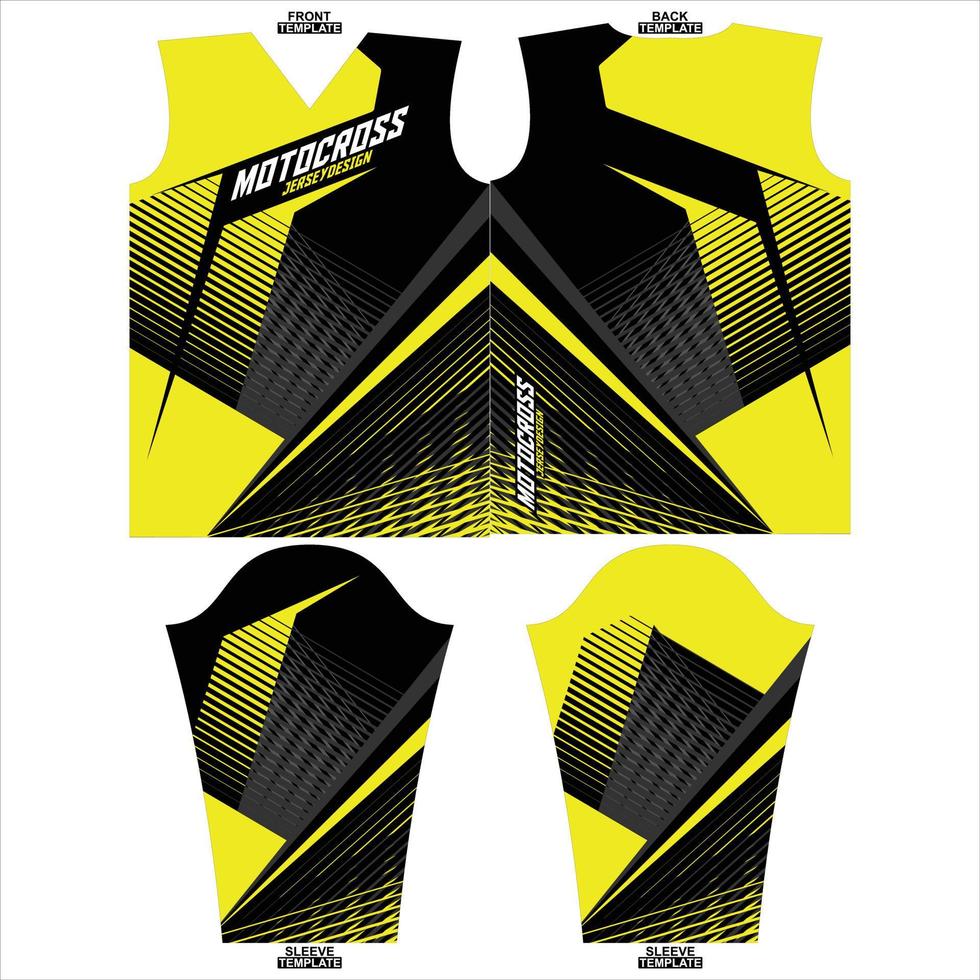 druckfertig Sublimation Moto-Cross lange Ärmel Jersey Design vektor