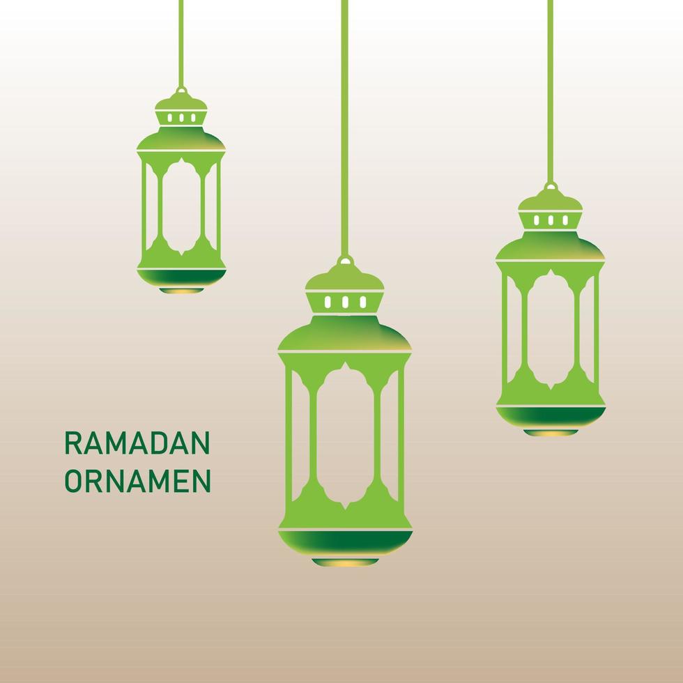 Laterne islamisch Ornament im Grün zum Ramadan, eid Mubarak, usw. vektor