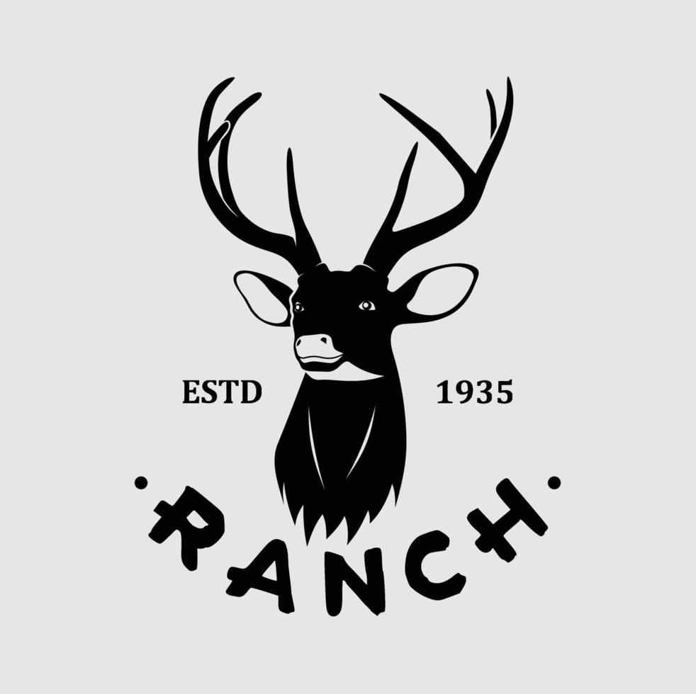 rådjur ranch logotyp ullustration vektor