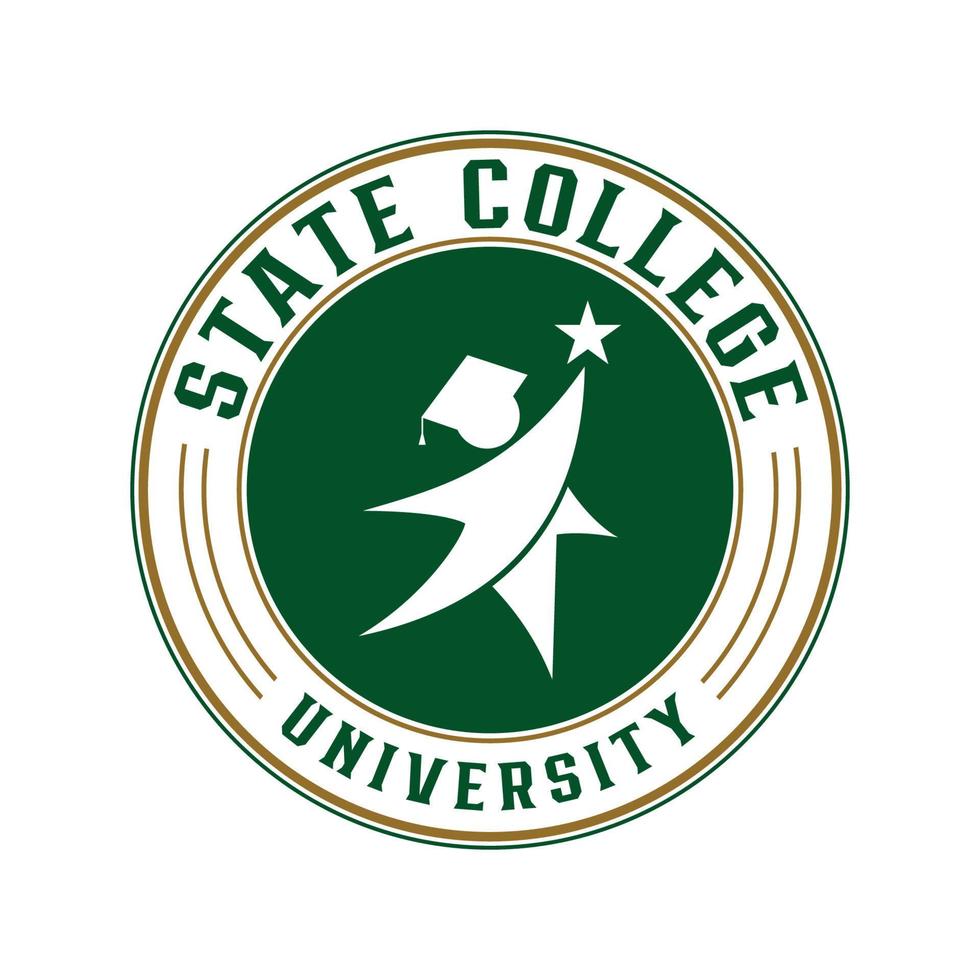 universitet och högskola logotyp, märken, emblem, tecken och symboler. vektor illustration isolerat på vit bakgrund