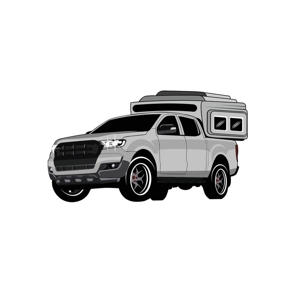 Familie rv Camping Wohnwagen. Tourist Auto und Zelt zum draussen Erholung und Reise. Handy, Mobiltelefon Zuhause LKW. Tourist Transport, Straße Reise, Freizeit Fahrzeuge. vektor