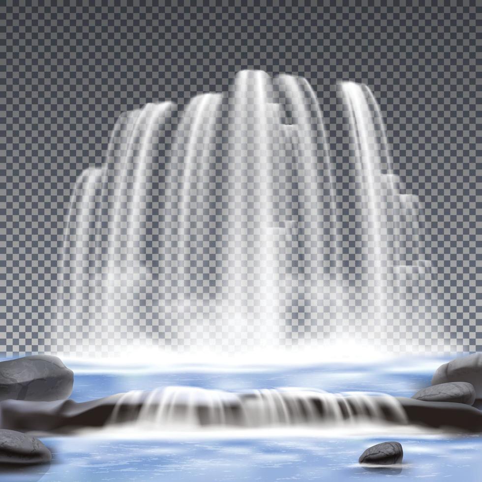 realistische Vektorillustration der Wasserfälle vektor