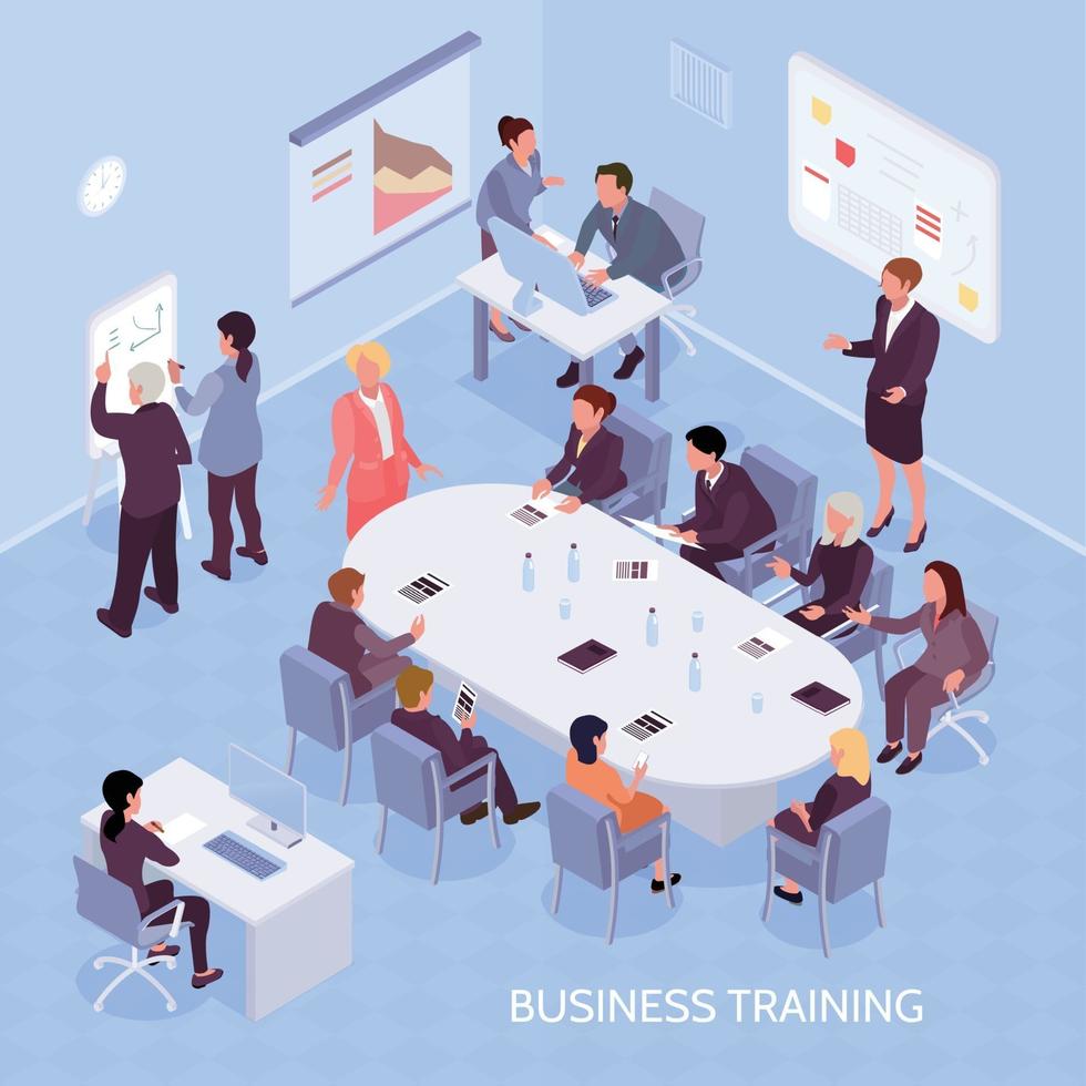 Business-Training isometrische Illustration Vektor-Illustration vektor